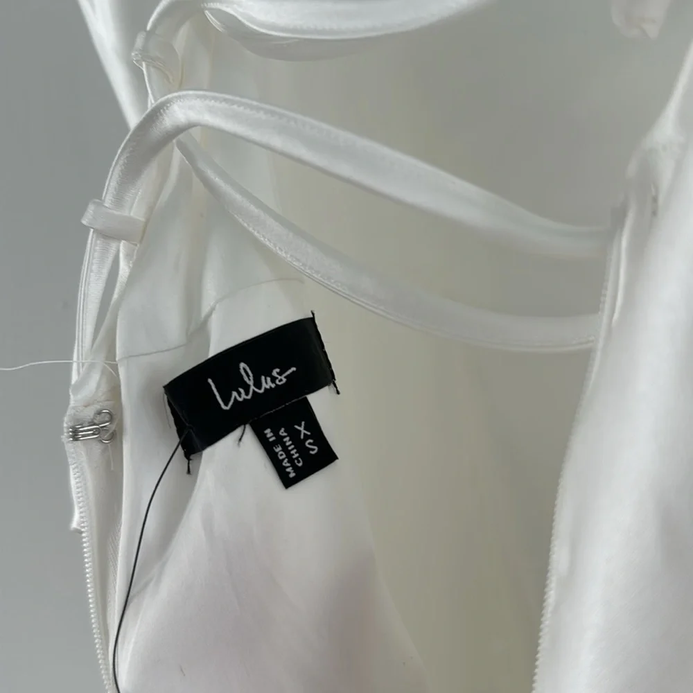 Lulus Modern Adoration White Satin Backless Lace-Up Maxi Dress - Picture 9 of 9